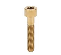 Glomora Riesgo Auriculares Tronco Tapa Superior Tornillo Fijo M6 x 30 mm Rueda de Cabeza de Columna Bicicleta Tornillo Tronco Tornillo de Aleación de Titanio para la Reparación de Bicicleta (Oro)