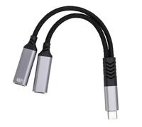 Glomora USB C Headphone and Charger Adapter Male to Dual Female Type C Audible Adapter Support 32bit 384kHz DAC Output PD 60W Fast Charging