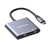 Glomtheia Adaptador HDMI dual para 2 monitores, adaptador USB C a HDMI doble para laptop, MacBook Pro/Air, compatible con monitores dobles 4K a 30Hz o monitor individual 4K a 60Hz