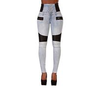 Glook Mujer Pantalones Vaquero Skinny Push Up Pantalones Elástico Jeans Cintura Alta (44, Azul 4)