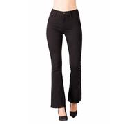 Glook Vaqueros Acampanados Negros para Mujer - Cintura Media, Estilo Campana, Ajuste Flare (XL, Negro)