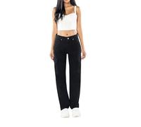 Glook Vaqueros Flare Negros para Mujer - Tiro Medio, Pantalón Campana, Ajuste Cómodo y Elegante (S, Negro 1)