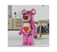 (Gloomybear, 1195 piezas) Juguete navideño de cuento de hadas, oso de fresa, microbloques de construcción, adornos