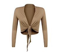 Gloop Bolero, Belle, élégante Veste pour Femme, qualche Longue, noeud Bolero, marrón, M