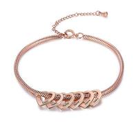 Glooraca Pulseras personalizables Cadena ajustable de oro plata con nombre inicial de corazón personalizado para mujeres adolescentes niñas amor corazón encanto grabado