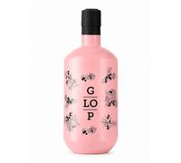 Glop Gin Rosé Artesanal, 0,7 L, Fresa, Frambuesa, Pétalos de Rosa y Pomelo, 38% vol.