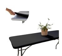 Glop - Mantel Mesa Rectangular Ajustable [Negro], Funda de Tela Elástica para Mesa Plegable [121 x 76 cm], Repelente al Agua y Antimanchas, Cubre Mesa para Exterior, Jardín, Camping y Catering