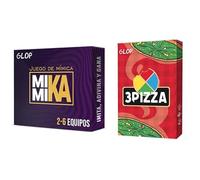 Glop Pack Mimika + 3Pizza | Juegos de Mesa Adulto y Niños +8 años | Juegos de Cartas Familiares y Divertidos | Regalos Originales para Niños y Niñas | Caja Compacta