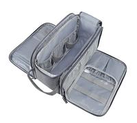 Gloppie Neceser de Maquillaje con Gran Capacidad - Bolsa de Aseo Portátil con Cremallera - Organizador de Cosméticos para Gimnasio y Viaje - Gris
