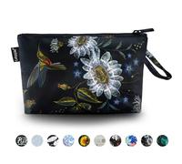 Gloppie Neceser de Viaje de Transporte Organizador Mujer Playa Make Up Bag Niños Portátil Bolsa de Lápiz Estudiante para Trabajo/Escuela/Gym/Fitness/Camping Cosas Necesarias, Negro Colibrí