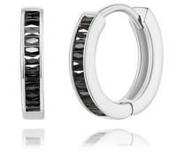 GLOQUAT Pendientes de aro de oro de 14 quilates para mujer, aretes de aro pequeños de circonita cúbica, ligeros, delicados, hipoalergénicos, regalos de joyería, 10 mm, Oro blanco