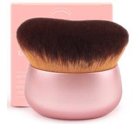 GloréBrochas Brocha de maquillaje Kabuki extra grande de 75 mm, cerdas veganas densas ultra suaves para maquillaje corporal, bronceador y base, aplica mousse bronceador, loción y autobronceador, oro