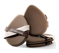 GloréBrochas - Juego de 4 esponjas de maquillaje microporosas de baja absorción, cojín de poliuretano sin látex, suave de doble cara de 3.2 pulgadas para polvo facial, envuelto individualmente
