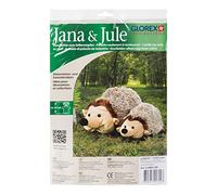 Glorex 0 4403 100 - Peluche para Rellenar Jana y Jule el Erizo Aprox. 32 cm de Altura Cosido de Felpa sólo Hay Que rellenarlo con Certificado de Nacimiento
