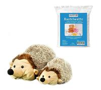 Glorex 04403100K - Set Completo de Peluche, Erizo con bebé, Aprox. 32 cm, Incl. 100 g de algodón, para Hacer y abrazar