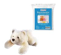 Glorex 04513-1K - Set Completo de Peluche, Oso Polar Sven, Aprox. 28 cm, Incl. 100 g de algodón, para Hacer y abrazar