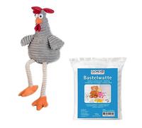 Glorex 04648-1K - Set Completo de Peluche para Rellenar, Gallo Pollo, Aprox. 40 cm, Incl. 100 g de algodón, para Hacer y abrazar