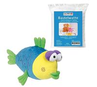 Glorex 04800-1K - Set Completo de Peluche, pez Lucie, Aprox. 33 cm, Incl. 100 g de algodón, para Hacer y abrazar