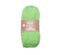 GLOREX 100% algodón, versátil para Tejer, Ganchillo y Manualidades, Muy Buena Calidad, Suave y Lavable, 50 g, Aprox. 170m Verde Claro, 170