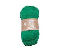Glorex 5 1004 12 Cotton 100% Algodón, de uso versátil para tejer, hacer ganchillo y manualidades, suave y lavable, 50 g, aprox. 170 m, verde