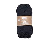 Glorex 5 1004 17 Algodón 100%, uso versátil para tejer, hacer ganchillo y manualidades, suave y lavable, 50 g, aprox. 170 m, negro