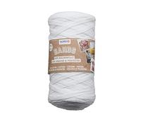 GLOREX 5 1005 00 - Cintas Makramee hilo textil supersuave de 60% algodón / 40% viscosa para ganchillo tricotar anudar y diseño textil 250 g aprox. 125 m blanco