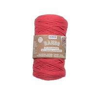 GLOREX 5 1005 01 - Cintas Makramee hilo textil supersuave de 60% algodón / 40% viscosa para ganchillo tricotar anudar y diseño textil 250 g aprox. 125 m rojo