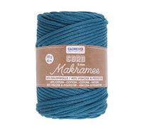 Glorex 5 1006 19 - Cordón de macramé 500 g 5 mm longitud 85 m turquesa hilo textil circular de 60% algodón 40% viscosa y poliéster para ganchillo tricotar y anudar