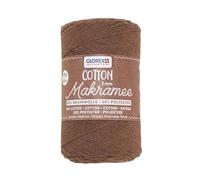 GLOREX 5 1008 31 - Macramé Algodón 2 mm, 250 g, marrón, longitud 225 m, hilo de algodón de triple torsión, 100% algodón, para ganchillo, tricotar, anudar y diseñar