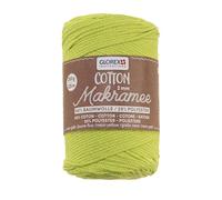 GLOREX 5 1008 34 - Algodón Macramé 2 mm, 250 g, amarillo neón, longitud 225 m, hilo de algodón de triple torsión, 100% algodón, para ganchillo, tricotar, anudar y diseñar