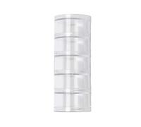 Glorex 5 2001 47 - Caja de almacenaje caja clasificadora con 5 compartimentos redondos de plástico transparente de aprox. 5 x 3 cm cada uno