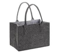 GLOREX 6 1212 271 - Bolsa de fieltro en diseño moderno, aprox. 26 x 38 x 24 cm, color antracita/gris, bolsa de la compra para guardar y transportar alimentos, fácil de limpiar