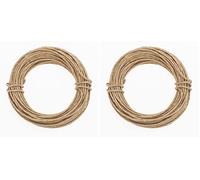 Glorex 6 1280 214 - Alambre de papel 2 mm longitud 10 m natural para hacer y atar arreglos florales y coronas de flores (Paquete de 2)