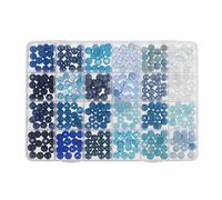 Glorex 6 1630 342 Glass Beads Jewellery Set in Storage Box Assorted Blue Ideal for Designing Jewellery, Bracelets, Necklaces, Accessories or as Decoration