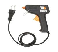 Glorex 6 1837 010 - Mini pistola de pegamento caliente en negro, pistola de pegamento con cable de 10 W, incl. 2 barras de pegamento transparentes, para trabajos manuales o reparaciones en casa
