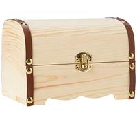 Glorex 6 2003 280 - Cofre del Tesoro de Madera de Pino tamaño Aprox. 18 x 13 x 125 cm FSC Mix Cofre Natural para Pintar Pegar y Decorar