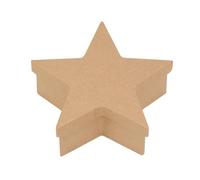 GLOREX 6 2026 180 - Caja estrella de cartón de color natural, con tapa, de aprox. 18 x 17,2 x 6,5 cm, como caja de regalo, para guardar o como joyero