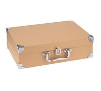 Glorex Reisekoffer Viaje, Maleta de cartón sostenible con Certificado FSC, Aprox. 35,5 x 25 x 10 cm, Papel maché, para Pegar, Pintar, decopatch, Natural Brown