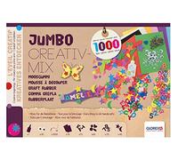 GLOREX 6 2245 030 - Mezcla creativa de gomaespuma Jumbo consta de 1000 piezas con planchas de gomaespuma letras y números piezas troqueladas