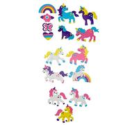 GLOREX 6 2247 706 - Pegatinas de Goma Espuma de Unicornio, Autoadhesivas, 28 Unidades, Surtidos en Diferentes Motivos, Ideales para Decorar y Decorar Tarjetas de felicitación, álbumes de Recortes,
