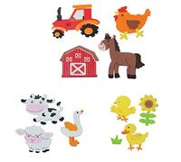 Glorex 6 2247 708 - Pegatinas de Goma Espuma de Granja, Autoadhesivas, 29 Unidades, Surtidos en Diferentes diseños, Ideales para Decorar y Decorar Tarjetas de felicitación, álbumes de Recortes, etc.