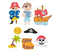 Glorex 6 2247 711 - Pegatinas de Goma Espuma Piratas, Autoadhesivas, 36 Unidades, Surtidos en Diferentes diseños, Ideales para Decorar y Decorar Tarjetas de felicitación, álbumes de Recortes, etc.