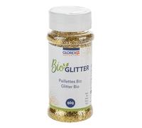 Glorex 6 2820 402-Purpurina orgánica Fina, 60 g en Color Dorado, Purpurina compuesta de celulosa, para Decorar Tarjetas de felicitación, Manualidades y Mucho más, Cellulose, Gold