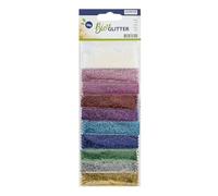 Glorex 6 2820 450 - Purpurina orgánica fina, 20 g en 10 colores, compuesta de celulosa, para decorar tarjetas de felicitación, manualidades y mucho más.