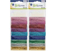 Glorex 6 2820 450 - Purpurina orgánica fina, 20 g en 10 colores, compuesta de celulosa, para decorar tarjetas de felicitación, manualidades y mucho más. (Paquete de 2)