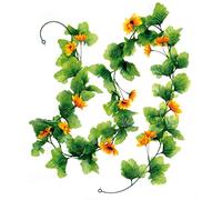 Glorex 6 3803 591-Guirnalda Guirnalda Decorativa con Flores Artificiales de Girasol Aprox. 160 cm de Largo con Ojales para Colgar, Multicolor, One Size