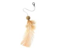 GLOREX 6 3822 213 - Plumas para colgar (6 unidades) Beige 7 cm, con mosquetón, beige