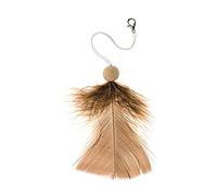 GLOREX 6 3822 214 - Plumas para colgar (6 unidades) marrón 7 cm, con mosquetón, marrón