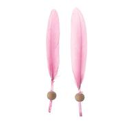 GLOREX 6 3822 221 - Plumas con perla de madera (6 unidades) Rosa 13-14 cm, rosa