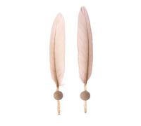 GLOREX 6 3822 223 - Plumas con perla de madera (6 unidades) beige 13-14 cm